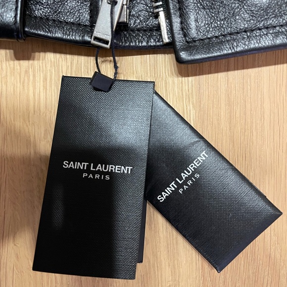 NWT Saint Laurent Leather Moto Jacket - Picture 5 of 15